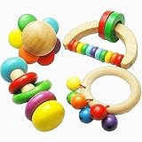 1 pc Baby Wooden Rattle Toy Handbell Musical Education Percussion Instrument KEK by New