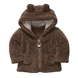 Tonsee 男の子 女の子 超可愛い コート 長袖 ジャケット 暖かい アウターウェア 防寒 冷え取り (90, コーヒー)