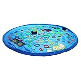 おもちゃストレージバッグ、icfpwr子供の遊びマット床アクティビティマット床PlaybagおもちゃOrganizer for Kids Playroom、持ち運びに簡単、頑丈な、60 cm – ブル
