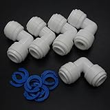 5 PCS 3/8 x 3/8 Tube Push Union Elbow Quick Connect for RO Water Filter Fitting [並行輸入品]
