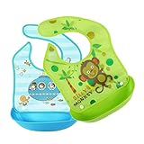 リムーバブル防水よだれかけ簡単Wipes Clean快適なソフト赤ちゃんBibs US サイズ: S カラー: グリーン