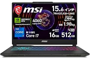 【Amazon.co.jp限定】 MSI ゲーミング ノートPC Cyborg 15 【Core i7 & RTX 4060搭載・薄型軽量スケルトン】 Core i7 RTX4060 15.6インチ FHD 144Hz 16GB 512GB Wind