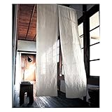 [ベルメゾン] のれん フレンチ リネン 洗える ホワイト 幅約85 丈180