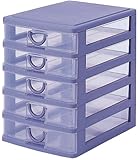 サンコープラスチック 小物収納5段 エルピス 幅25.2×奥35×高35.1cm ストーンブルー