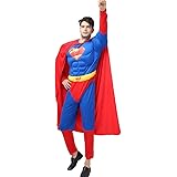 SCLYX ハロウィンコスチューム 大人 メンズ スーパーヒーロマンコスプレ リアル 大きいサイズ マント付 筋肉服 全身衣装 かっこいい マッチョ イベント仮装 余興 クリスマス 学園祭 #180233