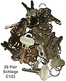 Schlageエベレストc123オリジナル工場Precutキー( 6ピン – c123キー溝 – 20ペア)