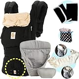 エルゴベビー 抱っこ紐（ベルト付） オリジナル/ブラック・インサート3III 【正規代理店2年間保証-SG認定付】 よだれパッド＋エルゴ収納用ポーチ＋ママ&ベビー両用カバー付