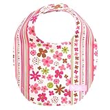 赤ちゃんにやさしい安心スタイ・ビブ・よだれかけ（丸型・日本製）　スカンジナビアのフラワーパーク（ピンク）　B0100800