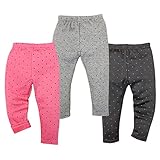 (ピンク/95cm)ベビー服 女の子 ロング レギンスパンツ 裏ベロア ストレッチ ドット ウエストゴム 女児 ベビー