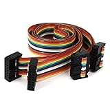 uxcell IDCフラットリボンケーブルコネクタ F/Fコネクタ レインボー 14ピン14ウェイ 2本入り