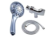 xogoloハンドヘルドシャワーヘッドホースとブラケットBuilt withクローム仕上げ、Comes with Extra Long and Tangle Freeステンレススチールホース、真鍮ボー