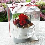 パラボッセオリジナル プリザーブドフラワー カプチーノ レッド クリアケース入 横幅10cmx10cmx高さ13cm preserved flowers