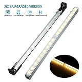 モーションセンサーライト、elfeland USB充電式Motion Activatedクローゼットナイトランプ、18 LEDライトバーwith Removeable固定フレーム、自動/オン/オフに適