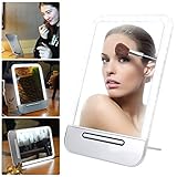 卓上スタンド 鏡 LED タッチスクリーン 充電式 化粧鏡 明るさ調節 USB給電