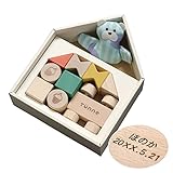きざむ 名入れ 積み木 PLAY WITH BEAR ハウス パペット セット ギフト ミント