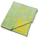 Breganwood Organics Muslin Baby Blanket (Green with Blue and Yellow Zebras) by Breganwood Organics