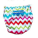 ドラゴンおむつカバー（フルオープンポケット型）[Dragon Flovers] (北欧　マルチカラー)