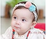 Baby ベビー用ヘアバンド　ヘアアクセサリー　子供用【髪飾り】【バンド】伸縮性がある　赤ちゃんに最適！ピンク&ブルー　一枚入れ  並行輸入品