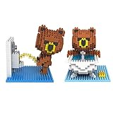 Gooband ®ブラウンBear Peeing / Bathing – Pack of 2 Loz NanoblockブラウンBearコレクション合計700pcs