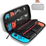 スリムハードポーチ for Nintendo Switch oled キャリングケース Switch oled対応収納バッグ 耐衝撃 防塵 防水 ニンテンドースイッチ oled専用ケース Switch oledハンドバッグ 収納ケース (ブラック)