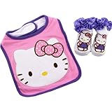 Hello Kitty Big Face Pink Infant Bib & Bootie Socks Set O/S by Hello Kitty