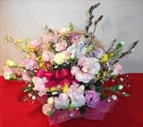 【ミモザオリジナル】季節の旬の花で作る「おまかせピンク系生花アレンジ」！【結婚お祝・結婚記念日・誕生日・開店祝い・プレゼント 記念日に】