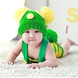 0-1歳 撮影写真 ベビー 幼児 編む ボーダー柄 サロペット 帽子+ロンパース 0-1歳に合う 【1点】