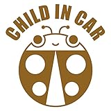 imoninn CHILD in car ステッカー　【シンプル版】　No.04　テントウ虫さん　（ゴールドメタリック）
