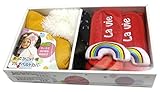 LaVie ギフトBOX 3点セット ベルトカバーレインボー&ニット帽イエロースター レッグウォーマーシルバーグリッター b116