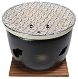黒5号伊勢コンロ (金網･板付) [ 16.7 x 12.5cm 1350g ] 【 民芸コンロ 】 【 料亭 旅館 和食器 飲食店 業務用 】