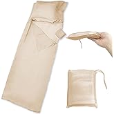 SUKUMOPRO 天然シルク製 インナーシュラフ シーツ A6ランク100% 軽量 旅行 ホテル 180g 夏 冬 キャンプ ダニ 虫よけ 女性 丸洗い可 寝袋 防災 85cm×200cm