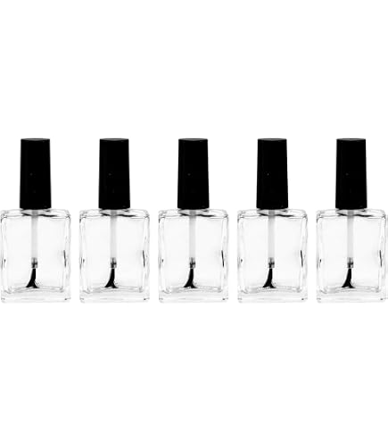Amazon.co.jp: 2個 10ml 空のネイルポリッシュボトル 竹キャップと