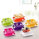 ピンクLizardカラフルメラミンテーブルウェアソリッドデザートディッシュデザートボウルスプーンSuit イエロー SKUPLP995668-Yellow