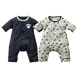 (ニッセン) nissen ベビー 綿１００％ ７分袖 カエルコンビ 肌着 ２枚組 紺系 身長80cm