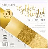 Craft Perfect Mixed Card Pack 6"X6" 24/Pkg-Gold Hearted