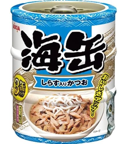Amazon | 海缶ミニ3P 削り節入りかつお 180g（60g×3缶）×24コ | Aixia