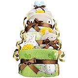 名入れ刺繍 出産祝い スタジオジブリ となりのトトロ 超豪華DX3段 おむつケーキ 男女兼用 (パンパーステープタイプＭサイズ)