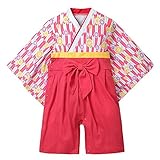 AK Style ベビー キッズ 袴 ロンパース 150421-3 (70, ダークピンク)