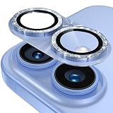 Woxuyee カメラフィルム iPhone 17用 キラキラ 全面保護 いphone17 カメラ保護 ピカピカ 黒縁取り 露出オーバー防止 9H強化ガラス キズに強い カメラカバー 超高透過率 アイフォン 17 レンズカバー プロテクター ブルー