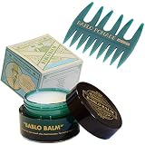BABLO バーム メンズ 用 ヘアバーム 練り香水 ヘアオイル ムスクの香り メッシュコーム 緑 付