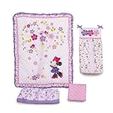 Disney Baby Minnie Mouse Love Blossoms Premier 4-Piece Crib Bedding Set by KidsLine [並行輸入品]