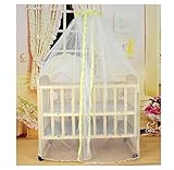 【SCGEHA】 ベビーベッド 蚊帳 ベットに被せるだけの簡単取り付け モスキートネット (ホワイト/イエロー)