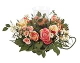 Nearly Natural 4685-AP Rose Candelabrum Decorative Silk Flower Arrangement, Pastel by Nearly Natural
