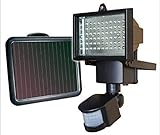 HMT 【エイチエムティー】太陽光ソーラーセンサーライト60 LED搭載 人感 センサー ライト夜間自動点灯 屋外照明壁掛け/庭先/門扉/玄関周りなど対応 防犯用ソーラー パネル