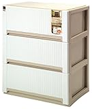 サンコープラスチック 衣類収納深型3段 オーラワイド 幅65×奥44.7×高84.6cm ホワイト