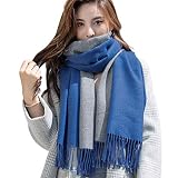 マフラー レディース Hoomoi カシミヤ リバーシブル 厚手 無地 大判 ストール ショール 肌触り良い 巻いて羽織ってアレンジ自在 あったか起毛 暖かい 冬定番 冬おしゃれ (グレー) (ブラウン)
