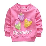 Brightup　幼児　女の子キャンディーカラースウェットプルオーバー、ロングスリーブtシャツ