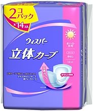 【まとめ買い】 ウィスパー 立体カーブ 多い日の昼用 14コ入×2個