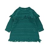 BREEZE(ブリーズ) ニットフリンジワンピース　ダークグリーン　130cm 子供服