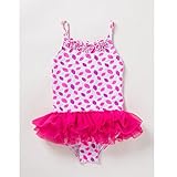 BABY ONE™ （ベビーワン）キッズ水着ワンピース　オールインワン　 女の子水着　夏 新作　水着 可愛い 速乾 紫外線カット (90cm, イチゴ)